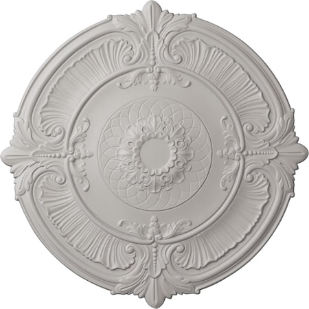 Ekena Millwork Attica Ceiling Medallion (Fits Canopies up to 3 3/4"), 39 1/2"OD x 2 1/2"P, Ultra Pure White CM39ATUWF